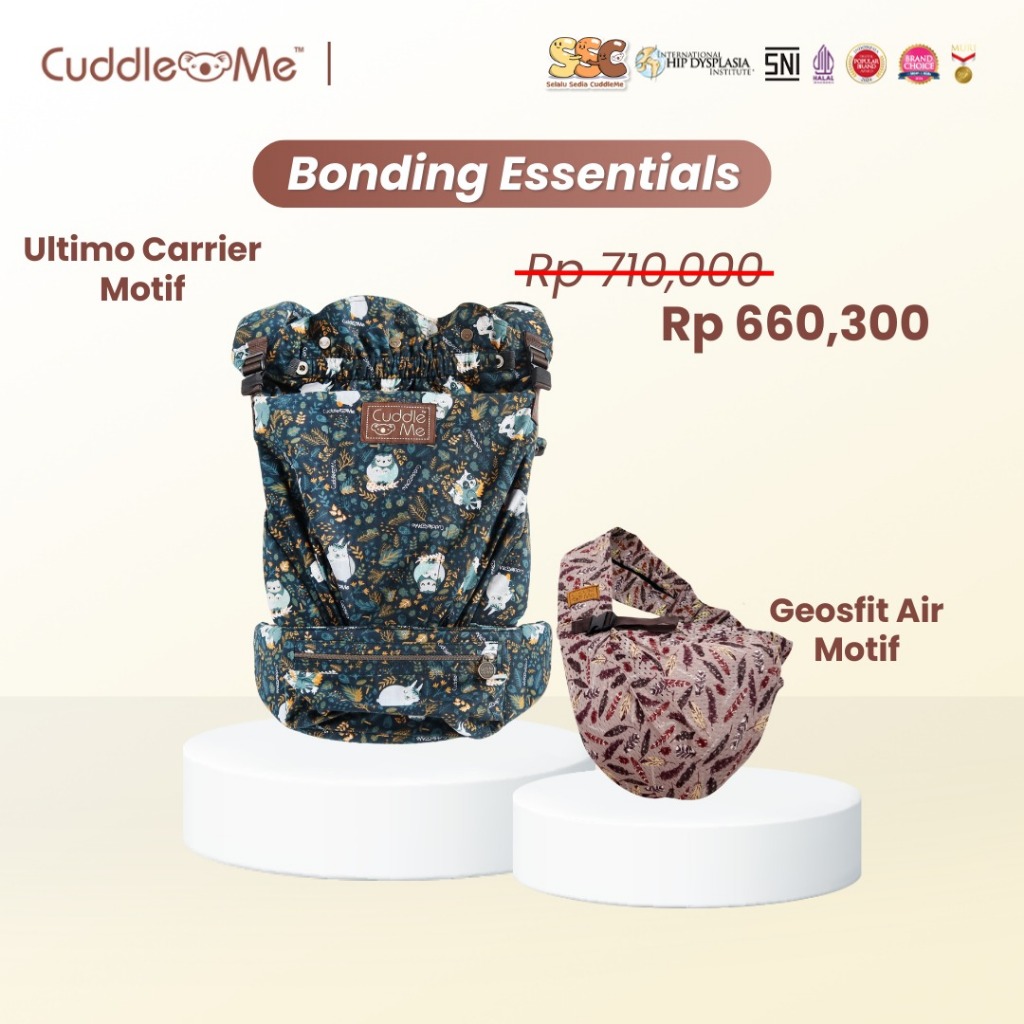 Cuddleme Gendongan Newborn Ultimo Carrier Motif dan Geosfit Motif Paket Hemat