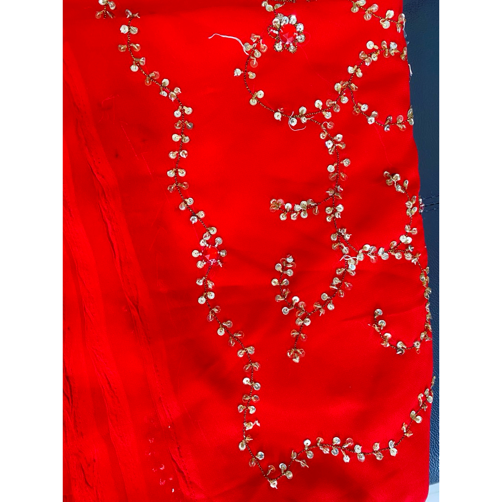 72- READY Kain Saree / Sari India / Baju India / Baju Tradisional India / Kain Saree Warna Merah