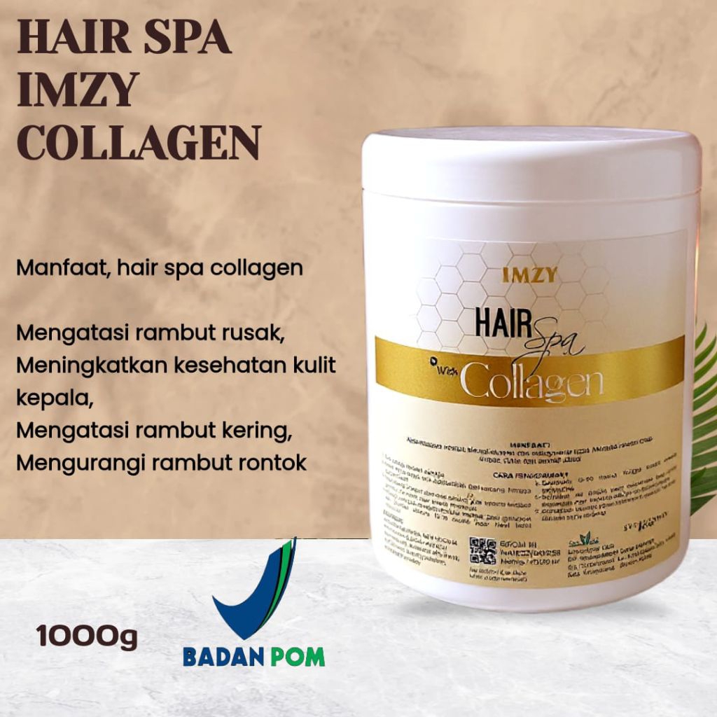 IMZY HAIR SPA [MASKER RAMBUT] COLLAGEN 1KG PELURUS RAMBUT DAN HALUS CREMBATH SALON BPOM