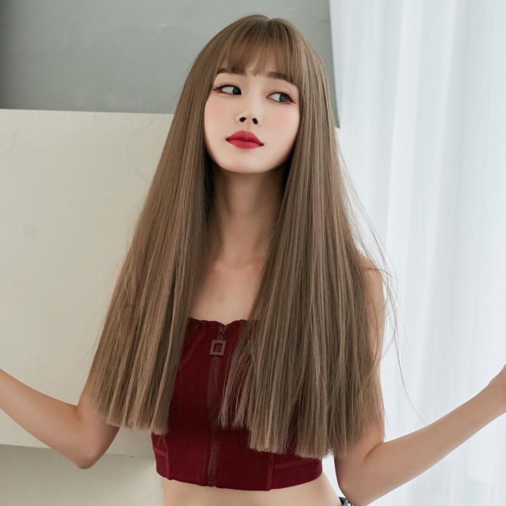 wig lurus poni depan wig lurus panjang