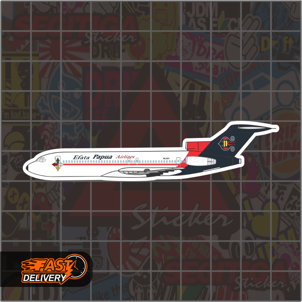

Sticker Efata Papua Airlines Plane Ukuran 8.5 x 2 Cm