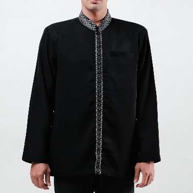 Baju Koko Muslim Pria Dewasa Jasko Jas Koko Lengan Panjang Motif Simple Katun Premium