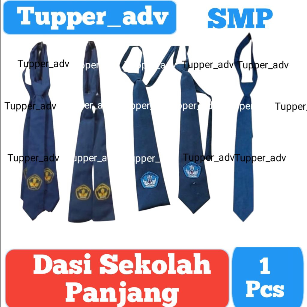 Dasi SMP Panjang Perekat / Dasi Sekolah Panjang Logo Bordir / Dasi SMP Logo TUTWURI HANDAYANI Logo B