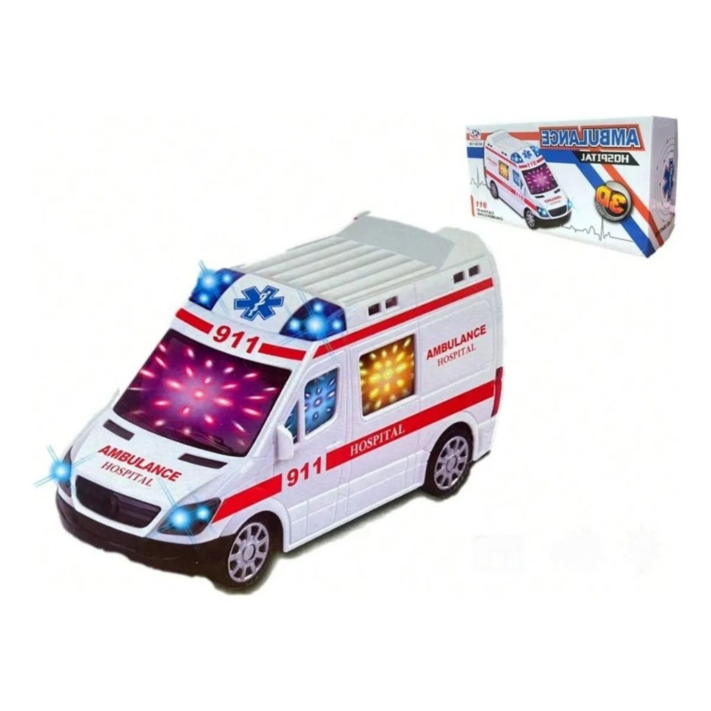 Mobil Mainan/Mobil Transformer Ambulance/Mainan Mobil Ambulance B/O