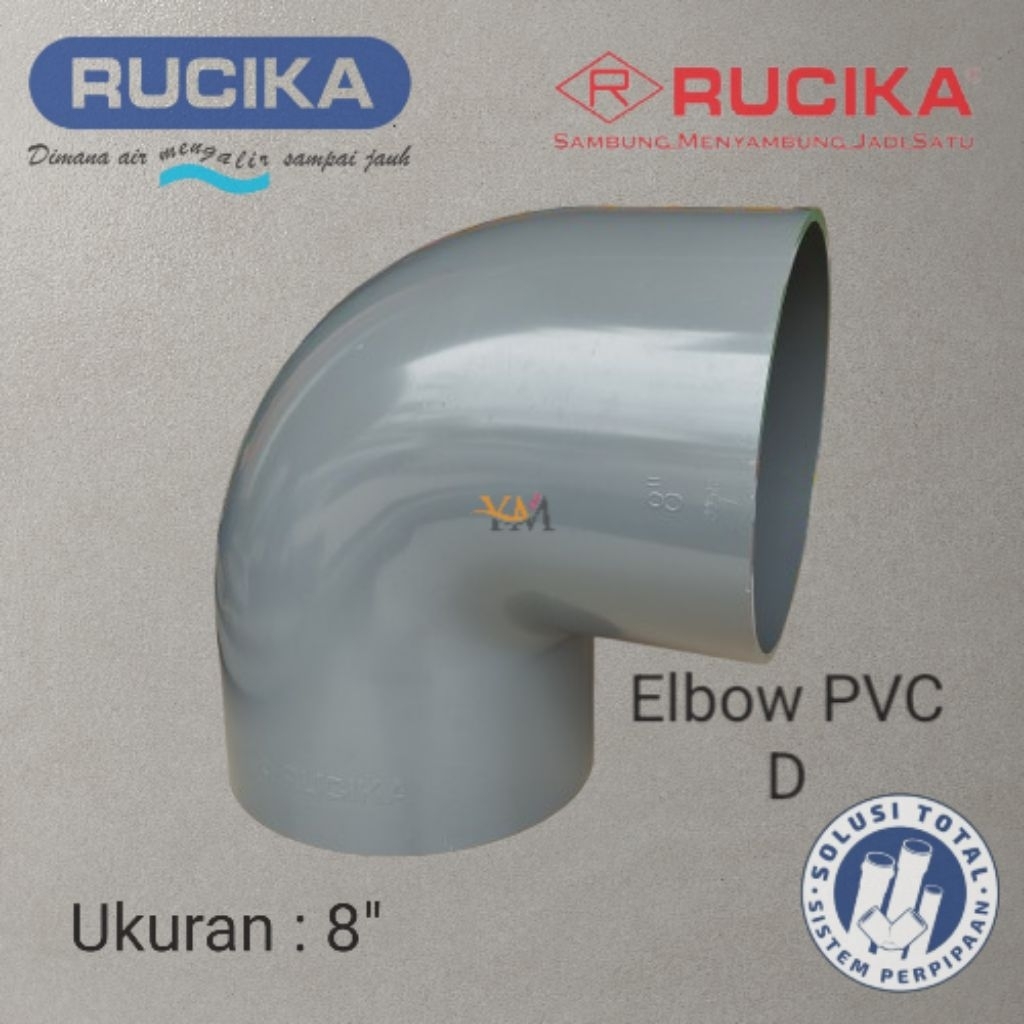 Elbow Knee PVC D Rucika 8" Inch