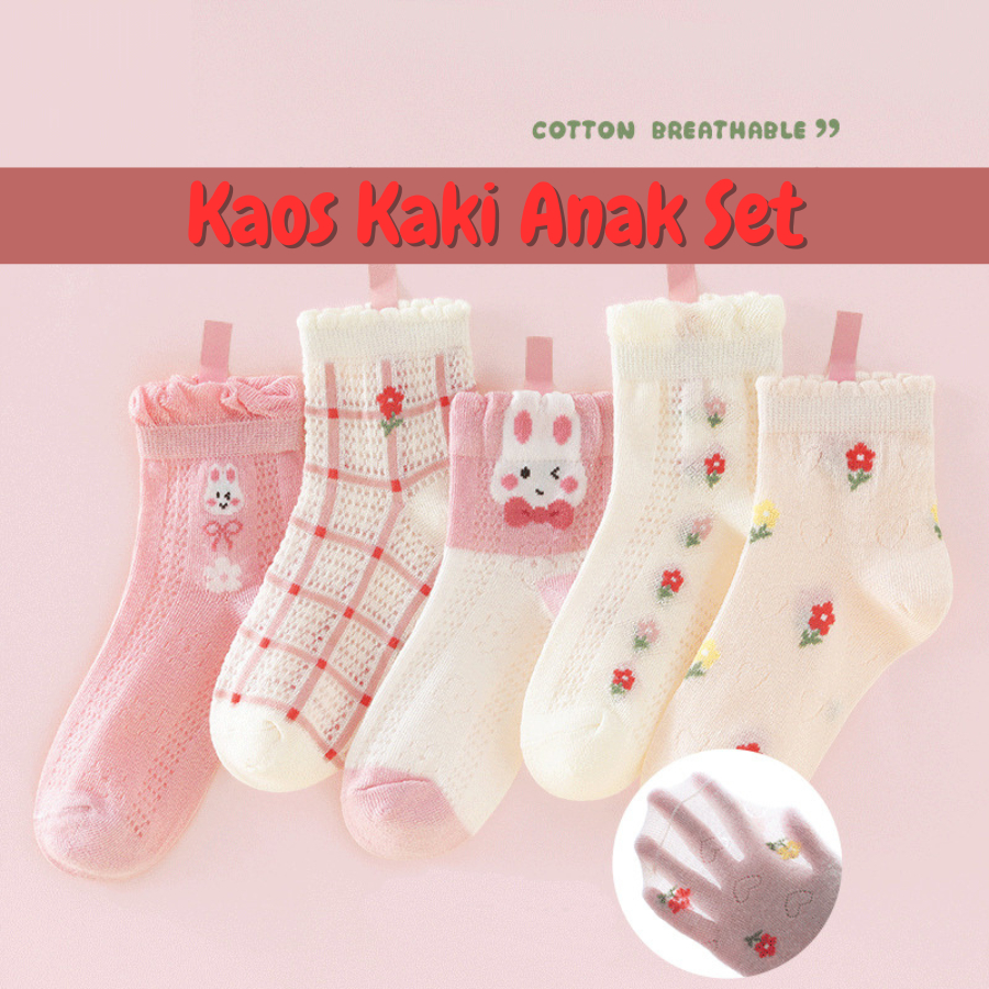 Kaos Kaki Set Anak Laki Laki Perempuan Katun Motif Karakter ST0198