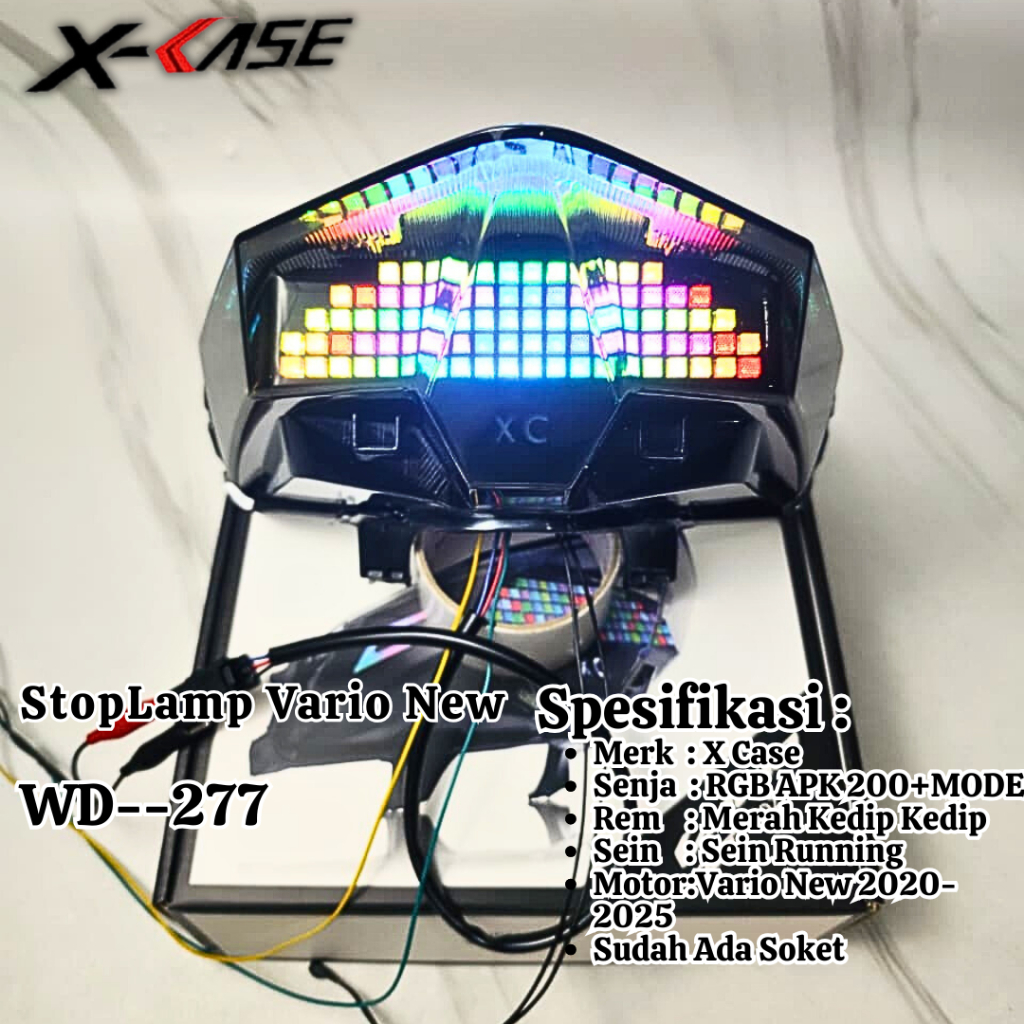 Stoplamp Vario New 125-150 Lazy RGB Pixel Apk 200+ Mode Lampu Stop Vario 125 new Leji RGB X Case
