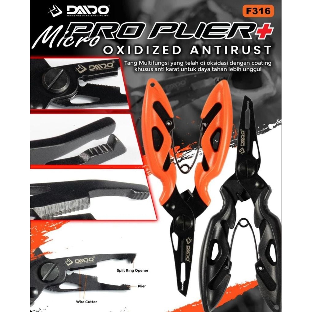 Tang Daido Micro Pro Plier F 316 Tang Pancing Multifungsi Tang Pancing Ikan