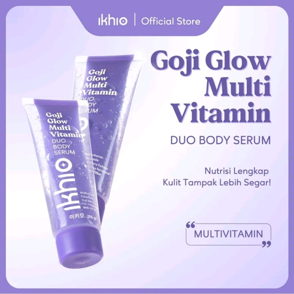 [Story_Dya24] IKHIO Gleam And Glow Duo Body Lotion Serum Gel 2 in 1 COMBO Niacinamide 10% & Glutathi