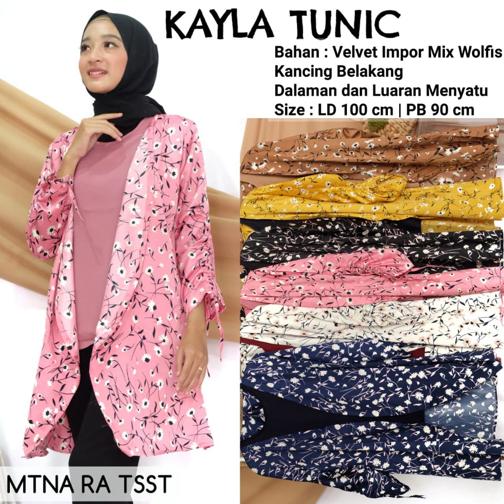 Tunik Motif Bunga Kecil | INNER Menyatu | Tunik Outer Motif Bunga
