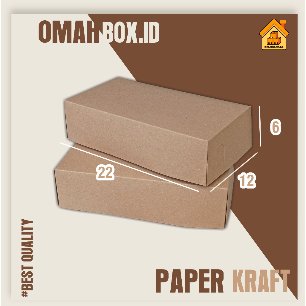 kemasan kraft 22x12x6 cm | laminasi Bagian dalam | box food | Craft eco | Box Makanan | Box takoyaki