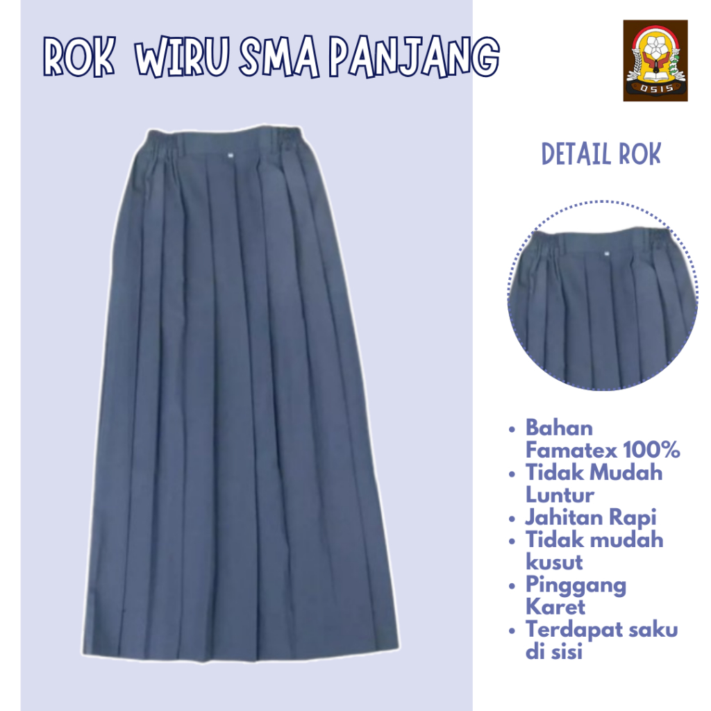 Seragam Sekolah SMA Rok Rempel Abu full rempel Bahan Premium Kualitas Lebih Baik | Rok Rempel