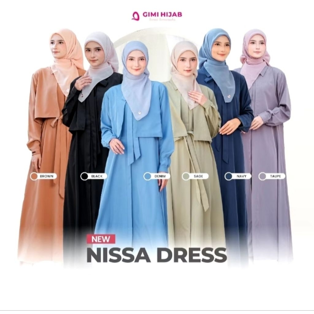 Gimi Hijab Nissa Dress - Gamis kekinian
