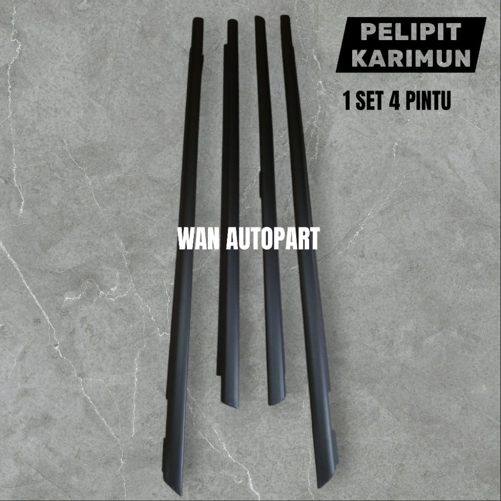 WEATHER STRIP KARET KACA PINTU PELIPIT LUAR MOBIL KARIMUN ESTILO HITAM