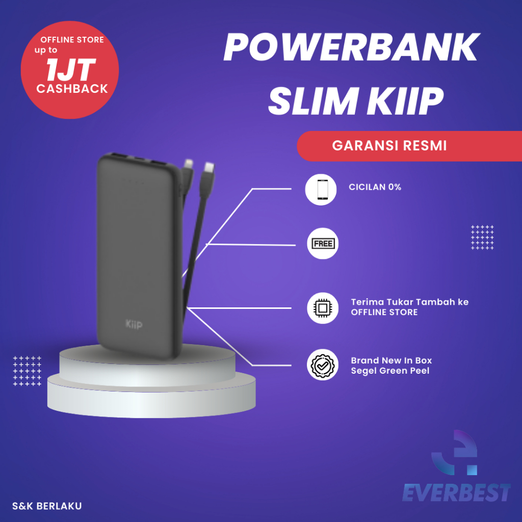 POWERBANK SLIM KIIP NEW GARANSI RESMI