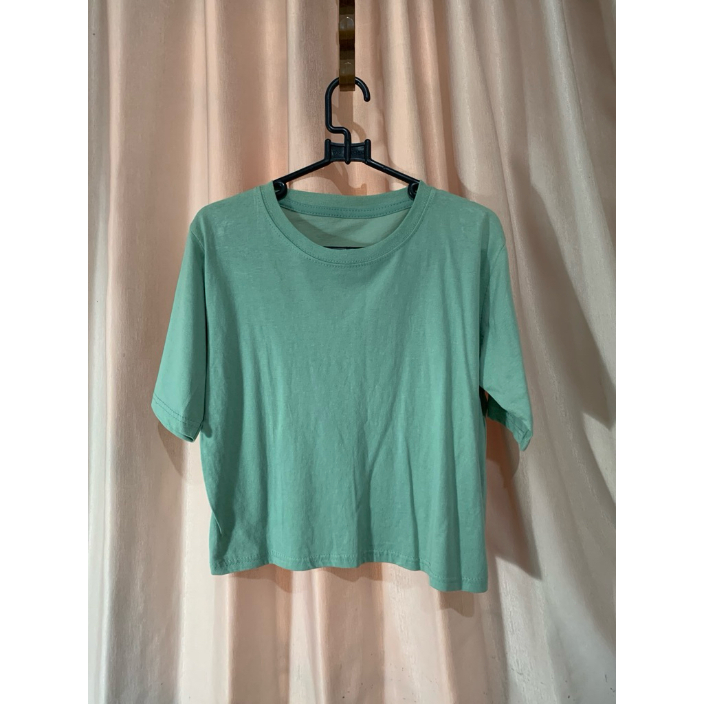 Preloved Kaos Hijau Sage Bigsize