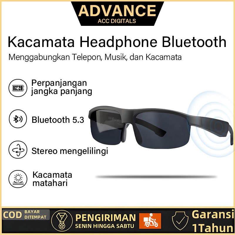 Kacamata Bluetooth Headset Outdoor Smart Sport Hands-Free Calling MP3 Sunglasses - F06