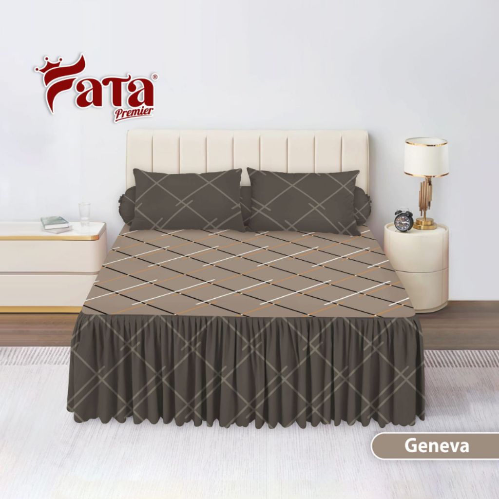 FATA - Bed Cover Set Sprei Rumbai Geneva Ukuran King 180x200 / Queen 160x200