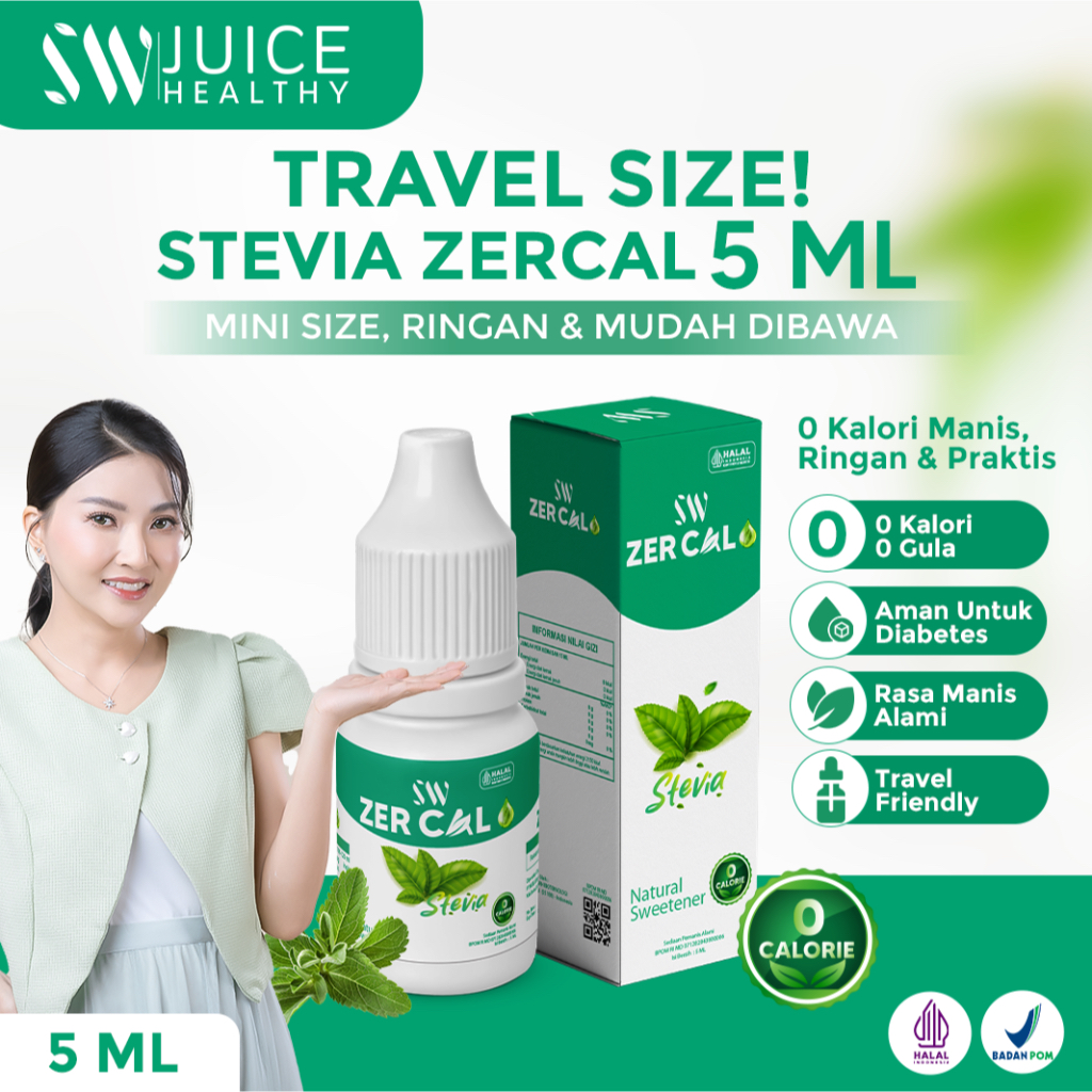 

[ 5 ML ] SW Serum Stevia Pengganti Gula Batu Nol Kalori / SW Zercal Zero Calorie