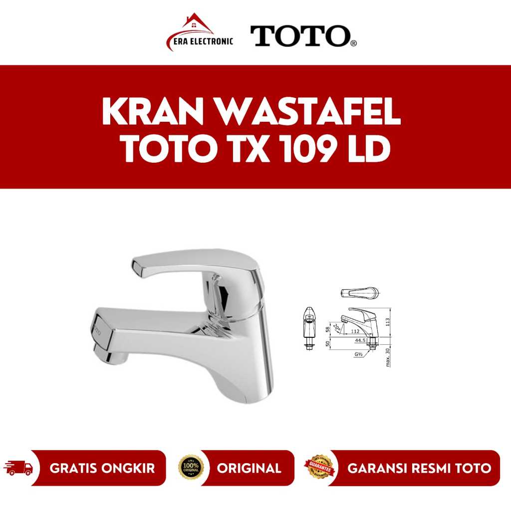 Keran wastafel Toto TX 109 LD / TX 109LD / Toto TX109LD