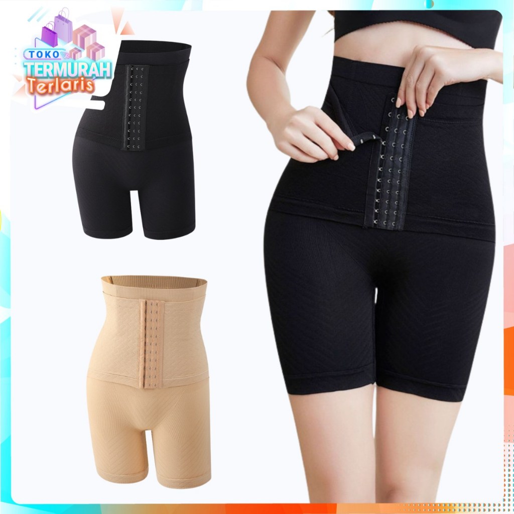 TTT Korset Pengecil Perut 3Kait Model Celana Pendek Highwaist Slim Pelangsing Perut dan Paha Korset 