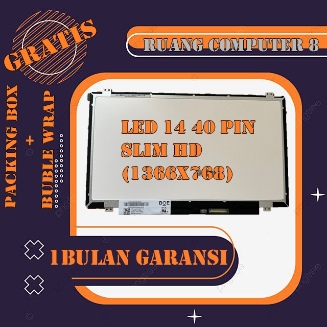 LED LCD LAYAR Lenovo U450p Y640 E420s G400s U460 S410p E420 L410 14 40 PIN SLIM HD 1366X768