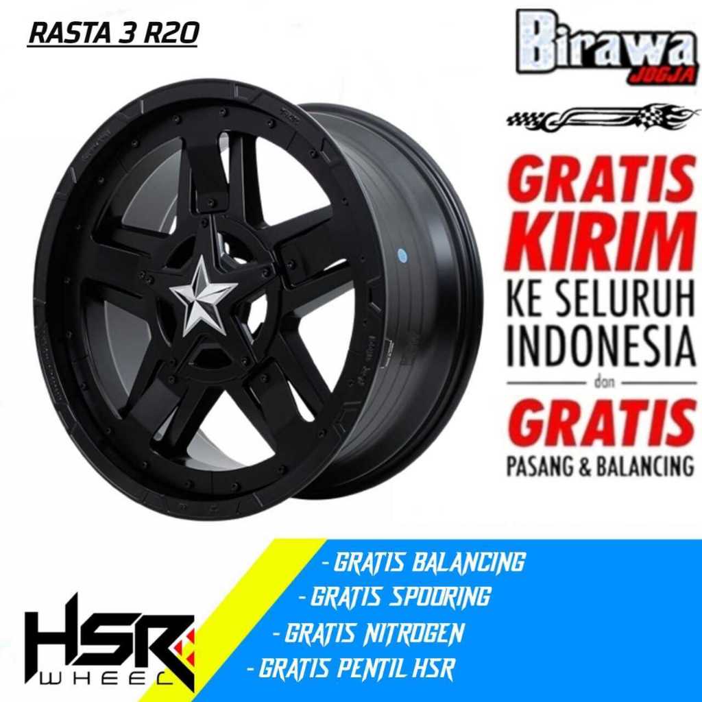 VELG MOBIL RACING RING 20 LUBANG 6, UNTUK PAJERO, FORTUNER, HILUX, NAVARA, TRITON HSR RASTA 3 R20