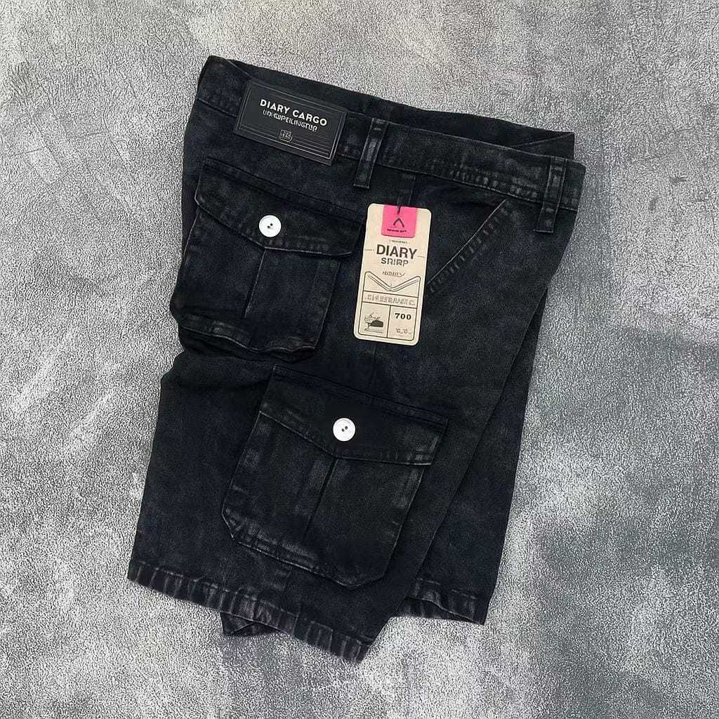 Celana Jeans Pendek Cargo Pdl Boardshort Premium Washing Snow Basic Denim