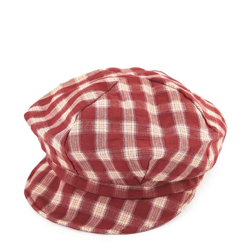 Urban State - Checkered Newsboy Cap - Red