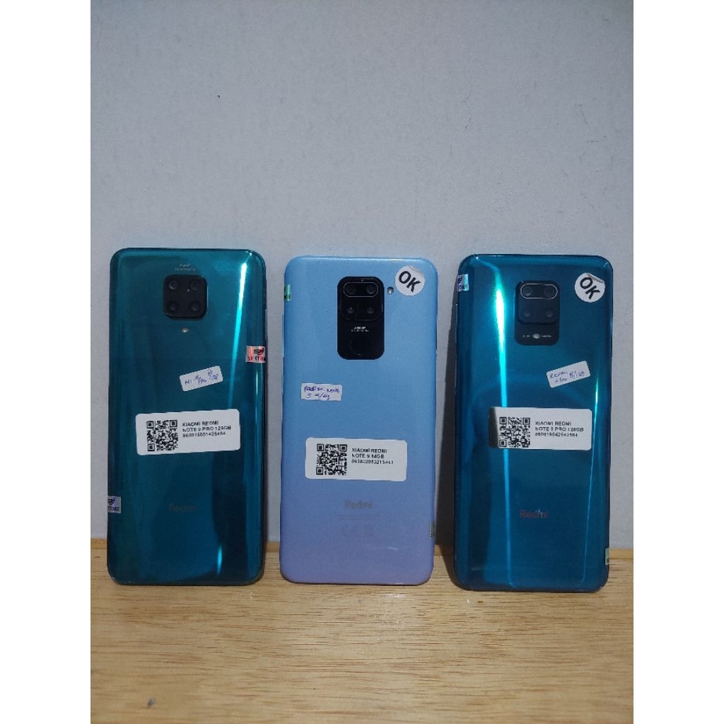 Hp Handphone Redmi Note 9 / 9 pro 4/64 6/128 8/128 Second Original SEIN indonesia Siap pakai Dan Ber