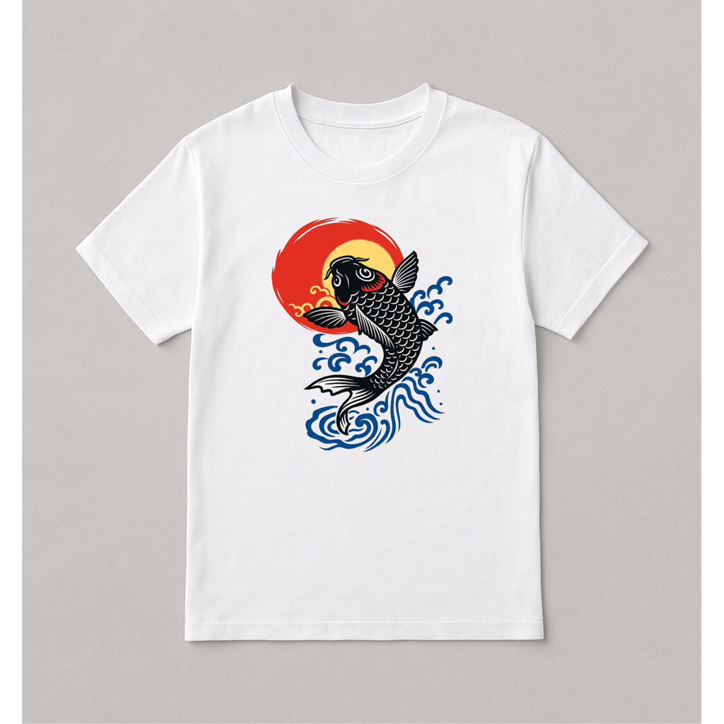 KAOS SOUVERNIR JEPANG - JAPAN , KAOS KOI JAPAN , kaos oleh oleh jepang , Size S - XXL