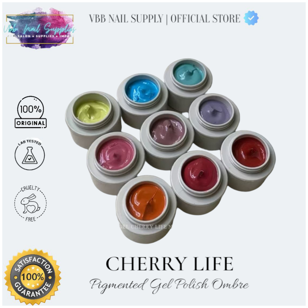cherry life gel polish ombre kutek gel ombre kutek gel pigmented kutek gel pigmen gel polish pigmen 