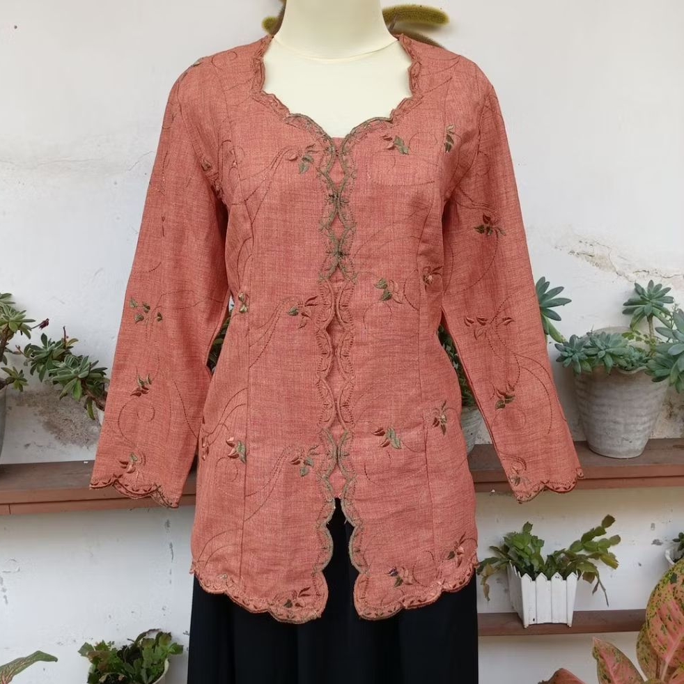 [New Collection] Preloved Kebaya Pink Salmon Atasan Tradisional Wanita