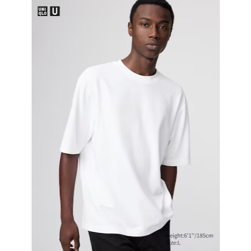 Kaos Uniqlo AIRism Katun T-Shirt Oversize Kerah Bulat | Lengan 1/2 475355 Original Kaos lengan 1/2 P