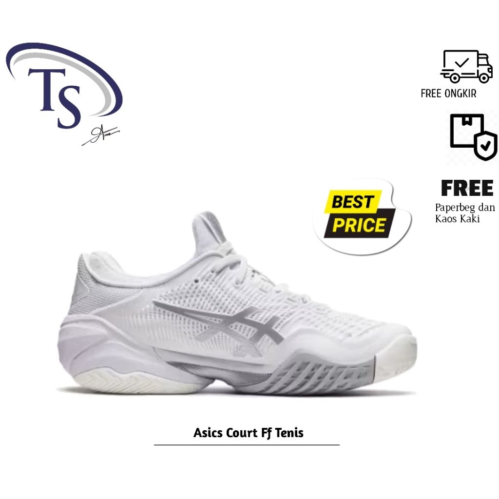 Sepatu Volly Pria AscsCourt Ff White Purple Silver Original