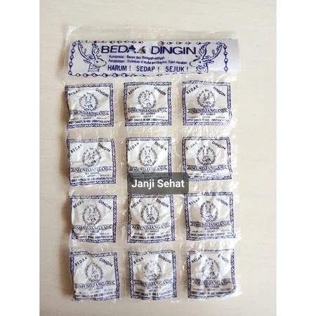 bedak dingin bayi bobok beras kencur cap mendjangan satu renteng isi 1 bungkus