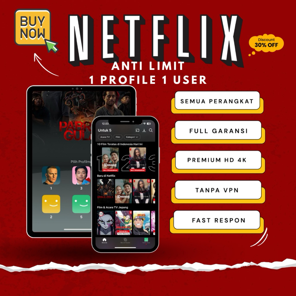 NETFLIX HARIAN - 1x24 FULL GARANSI NETLIX NEPLIX