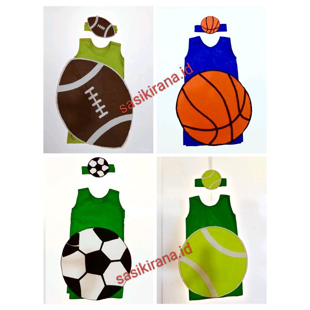 Kostum Bola Basket, Rugby, Tenis, sepak bola