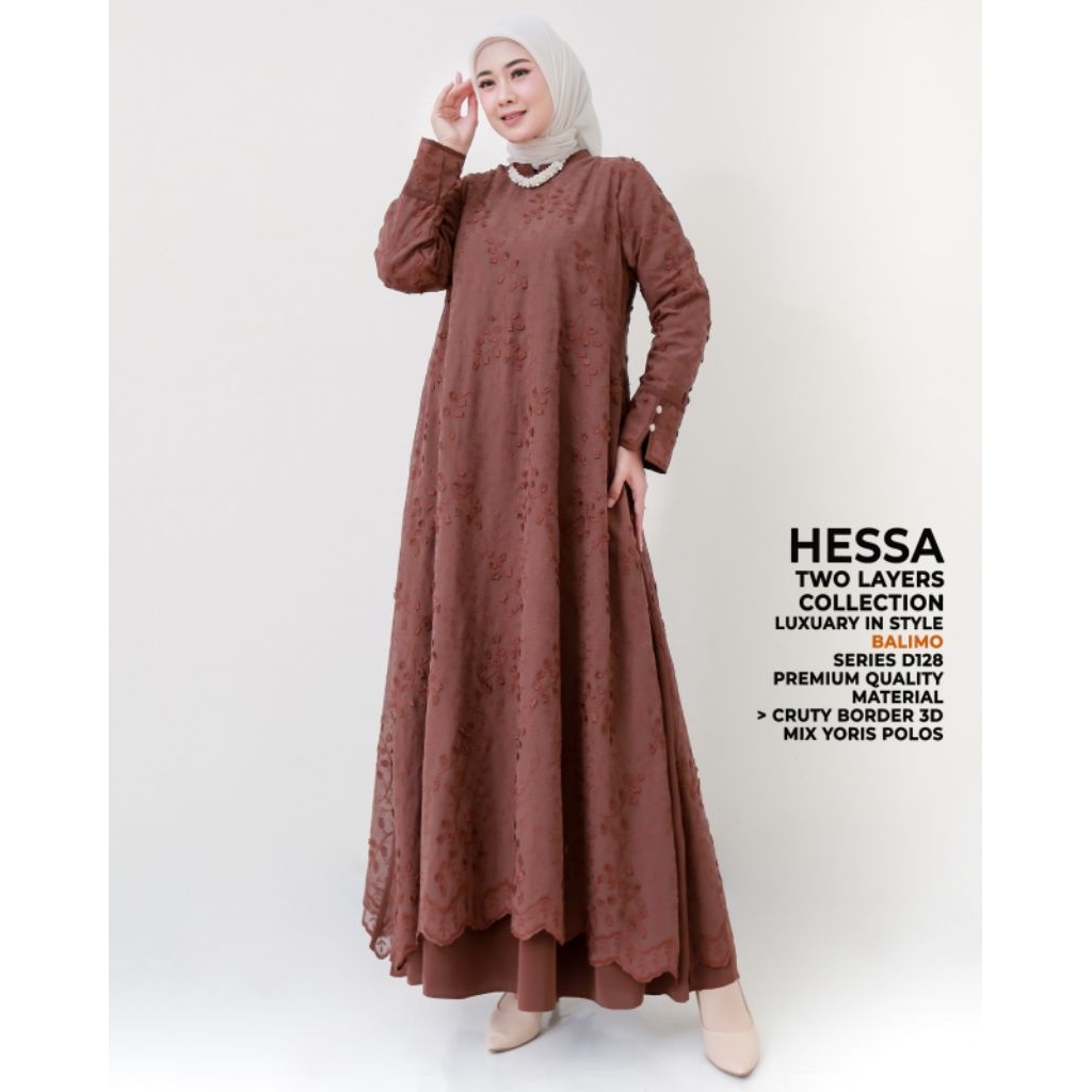 hessa dress by balimo original /gamis  mewah balimo  /gamis ceruty bordir 3D