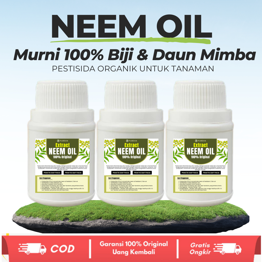 NEEM OIL MURNI 100% ASLI DARI DAUN & BIJI MIMBA PESTISIDA ORGANIK