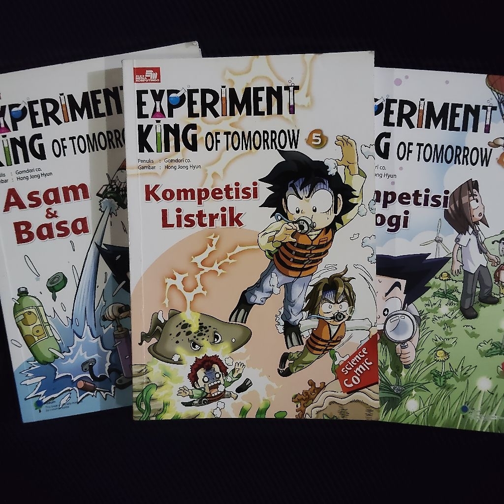 Buku Original • Educomic Sains Anak Seri Experiment King Of Tomorrow / Kompetisi Listrik/ Asam Basa 