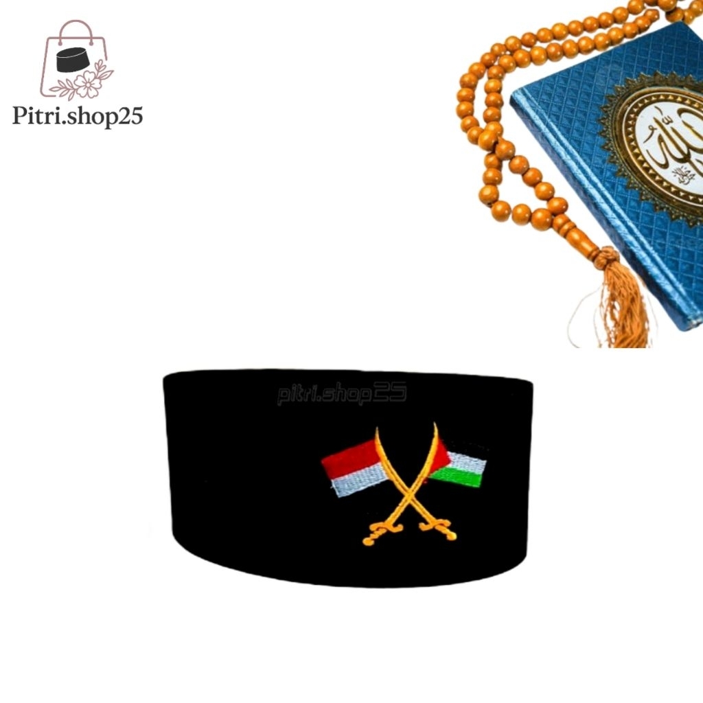 Peci Kopiah Songkok Logo Indonesia Palestina