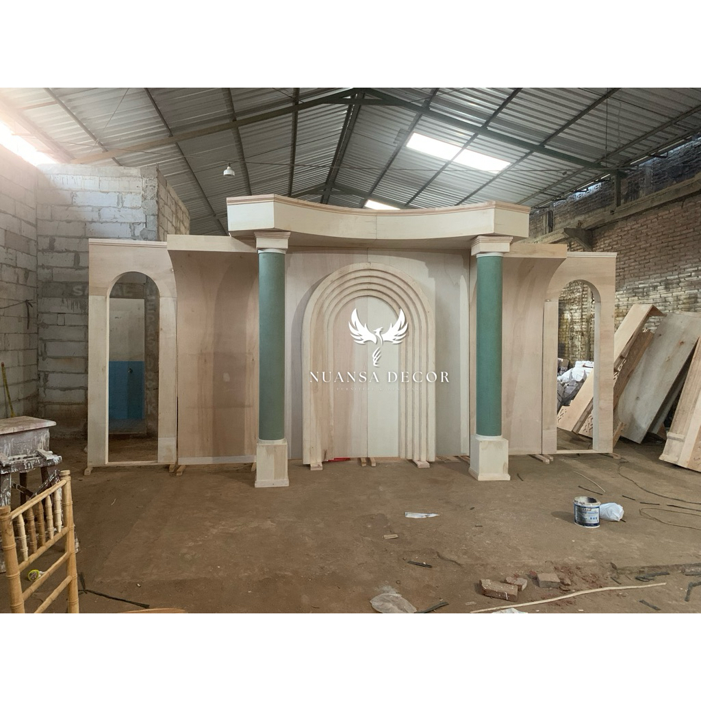 pelaminan backdrop/pelaminan terbaru / pelaminan triplek / pelaminan modern