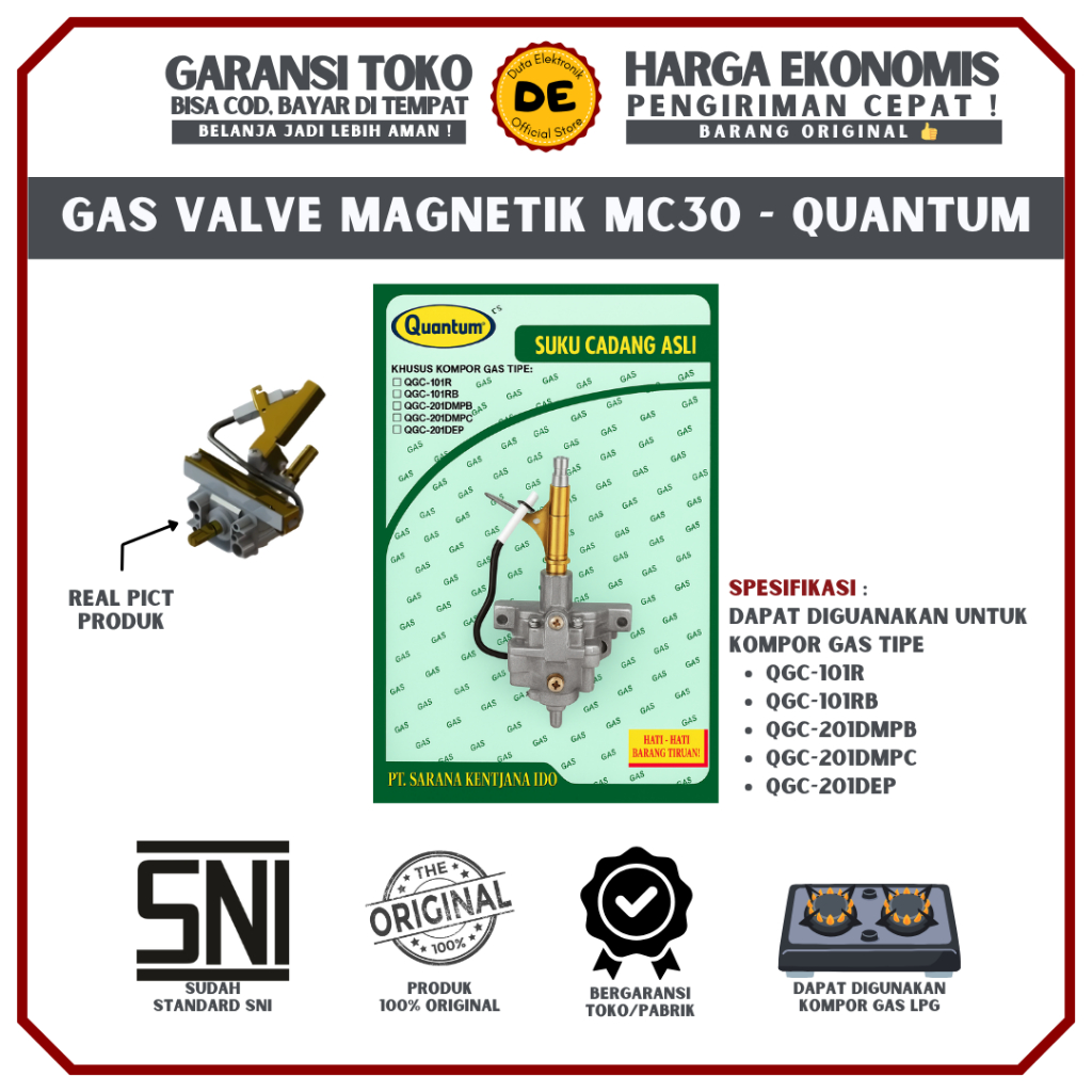 Quantum Sparepart Gas Valve Magnetik / Pemantik Magnetik Quantum ORIGINAL