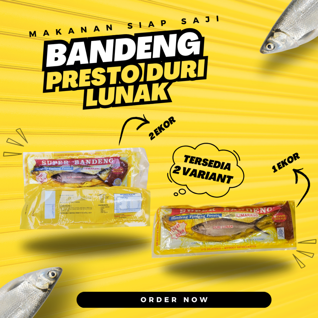 Ikan Bandeng Presto Duri Lunak / Makanan Siap Saji / Bandeng Pindang Presto Semarang / Super Bandeng