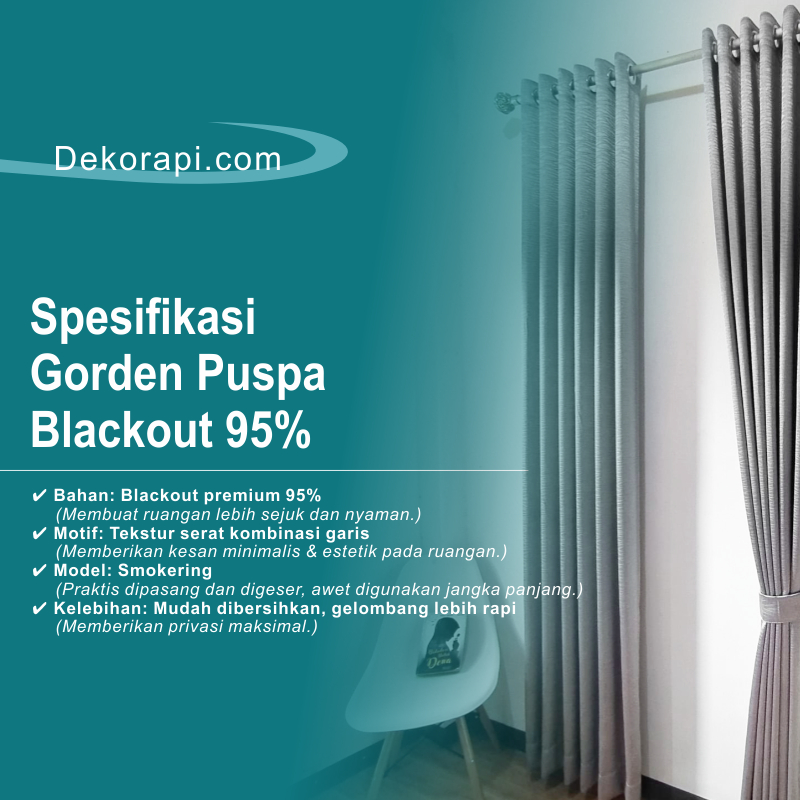 Dekorapi Gorden Blackout Premium (Tinggi 210,220,230) Pasti Diskon