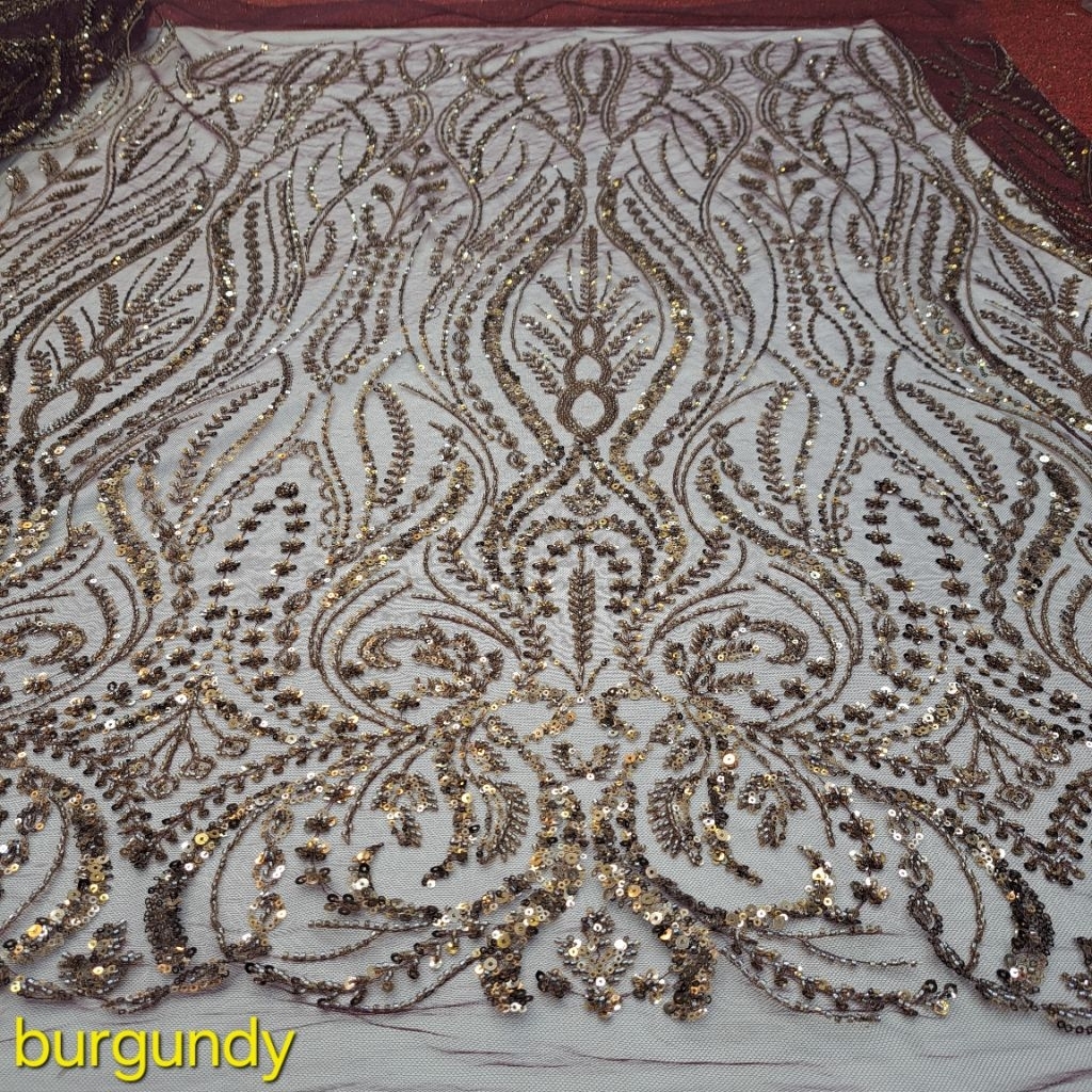 Bakal kebaya tulle payet mewah/brokat elishaab full payet buat baju akad/nikahan mantan