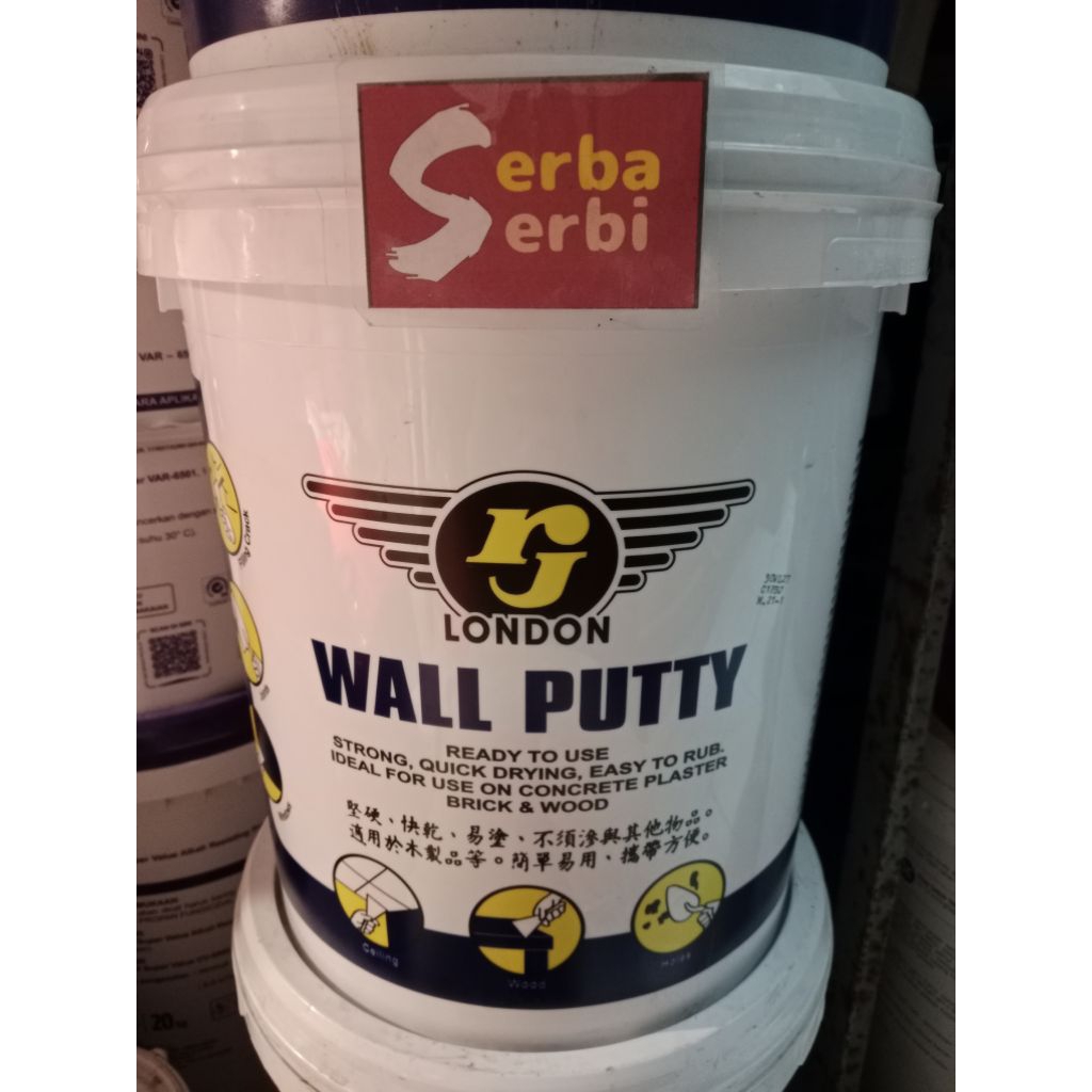 *25KG RJ LONDON*Dempul wall putty plamir dinding beton RJ (INSTAN)