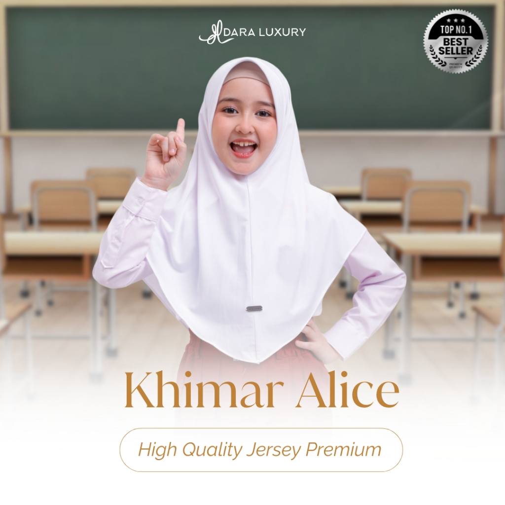Khimar Anak Jersey Premium | Hijab Anak Usia 5–12 Tahun Nyaman Sehari-hari | Alice by Dara Luxury