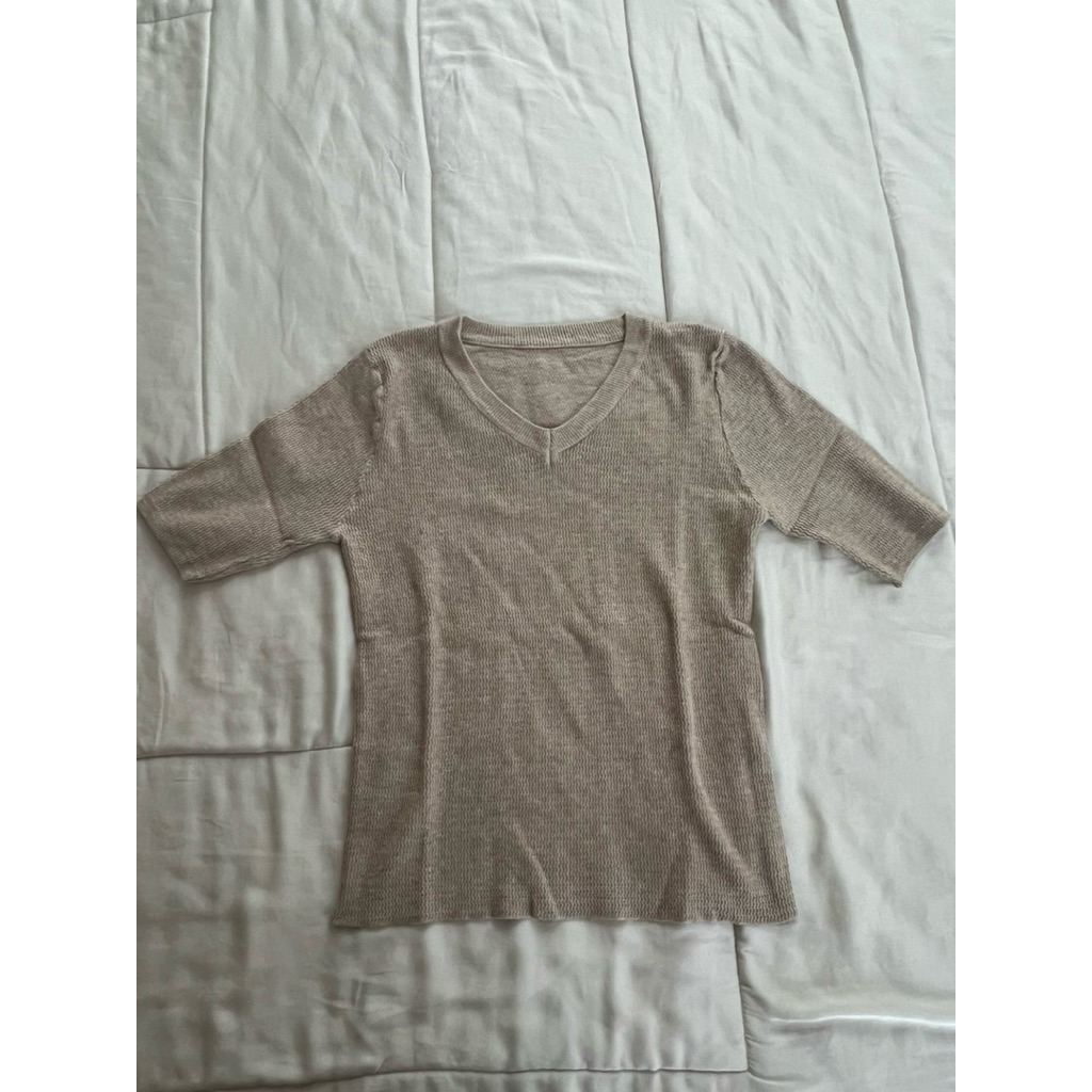 preloved baju atasan wanita khaki bahan tebal freesize
